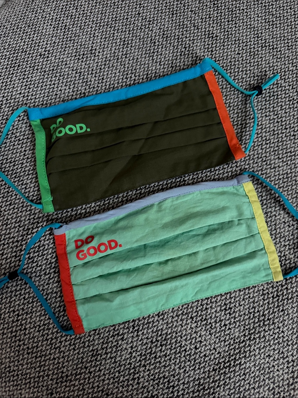 Do Good Cotopaxi Face Masks — multi colored, new w/o tags